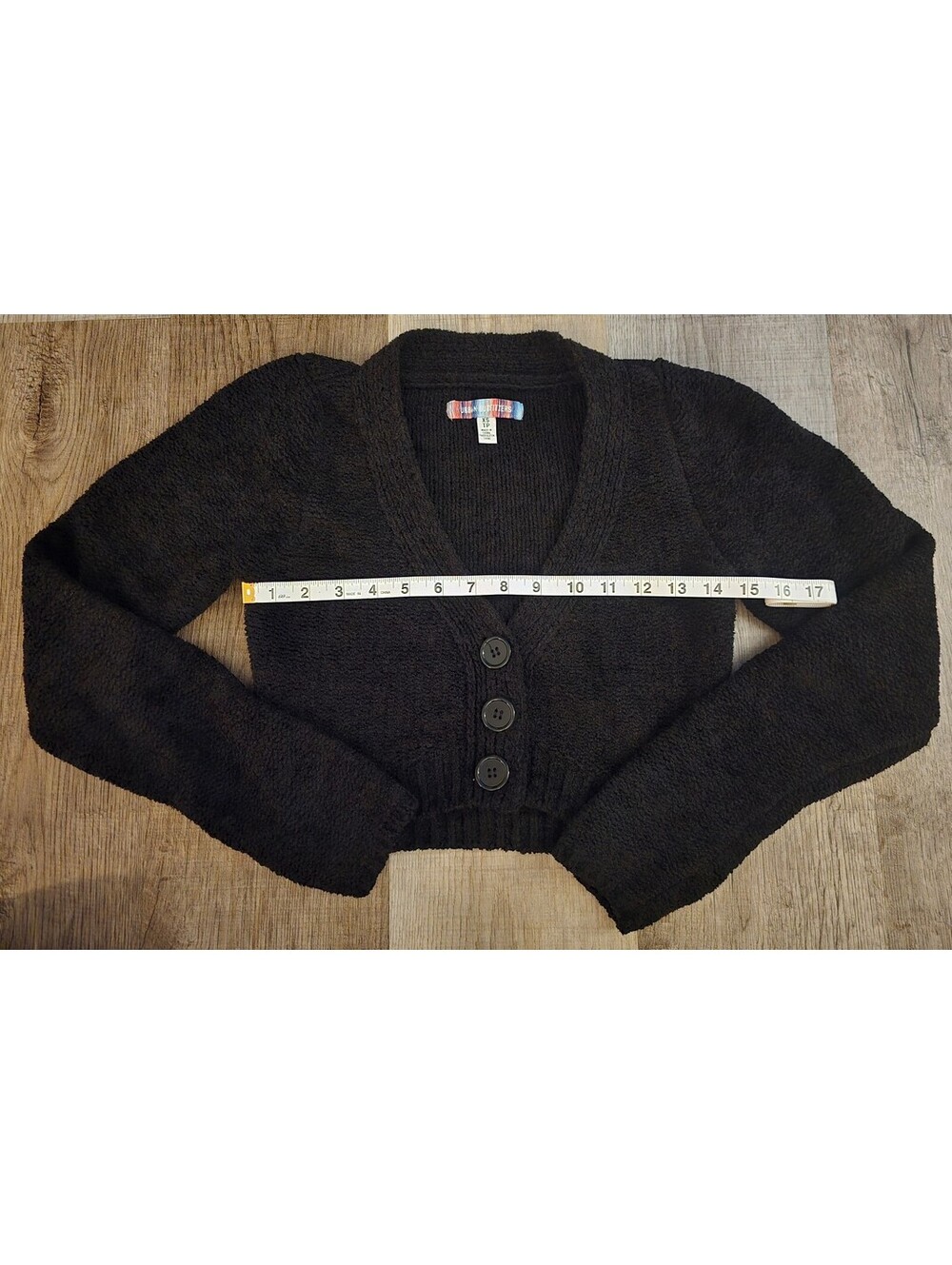 Urban Outfitters Black Fuzzy Bouclé Cropped Cardigan Sweater